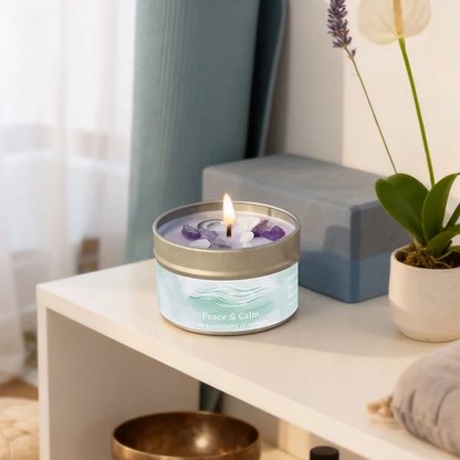 Peace Ritual Candle - Lavender Chamomile with Healing Crystals