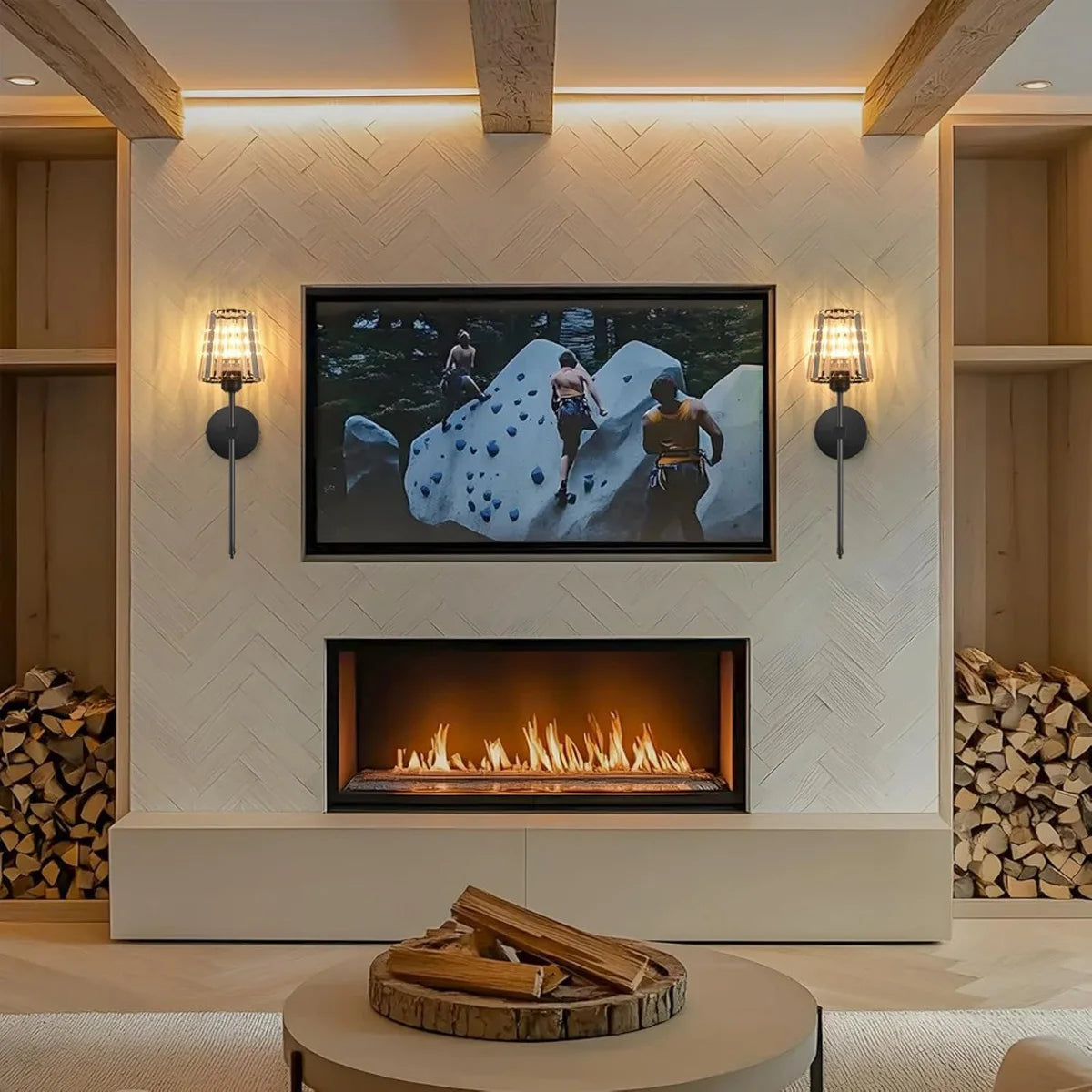 Rechargeable Crystal Wall Lights - No Wiring American Style LED Bedroom Lamps