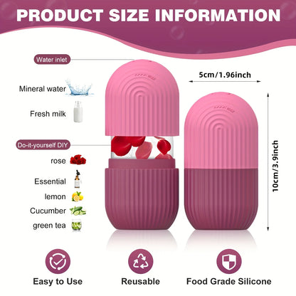 Ice Roller for Face & Eyes - Reusable Silicone Facial Massage Tool