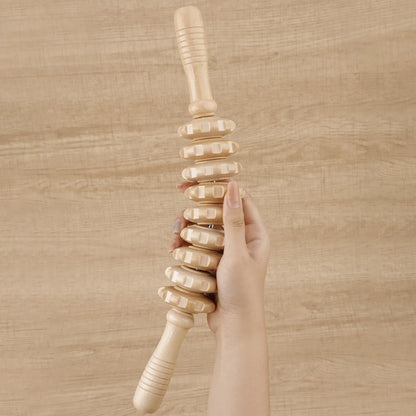 Wooden Massage Roller - Trigger Point Therapy Stick for Muscles & Fascia