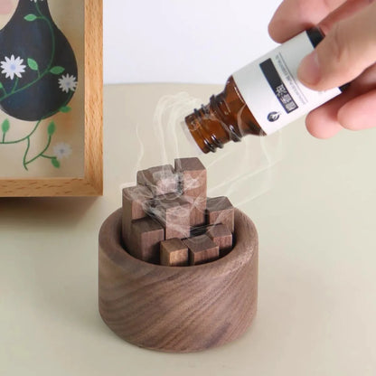 Electric Essential Oil Diffuser - Beech Wood Aromatherapy Machine