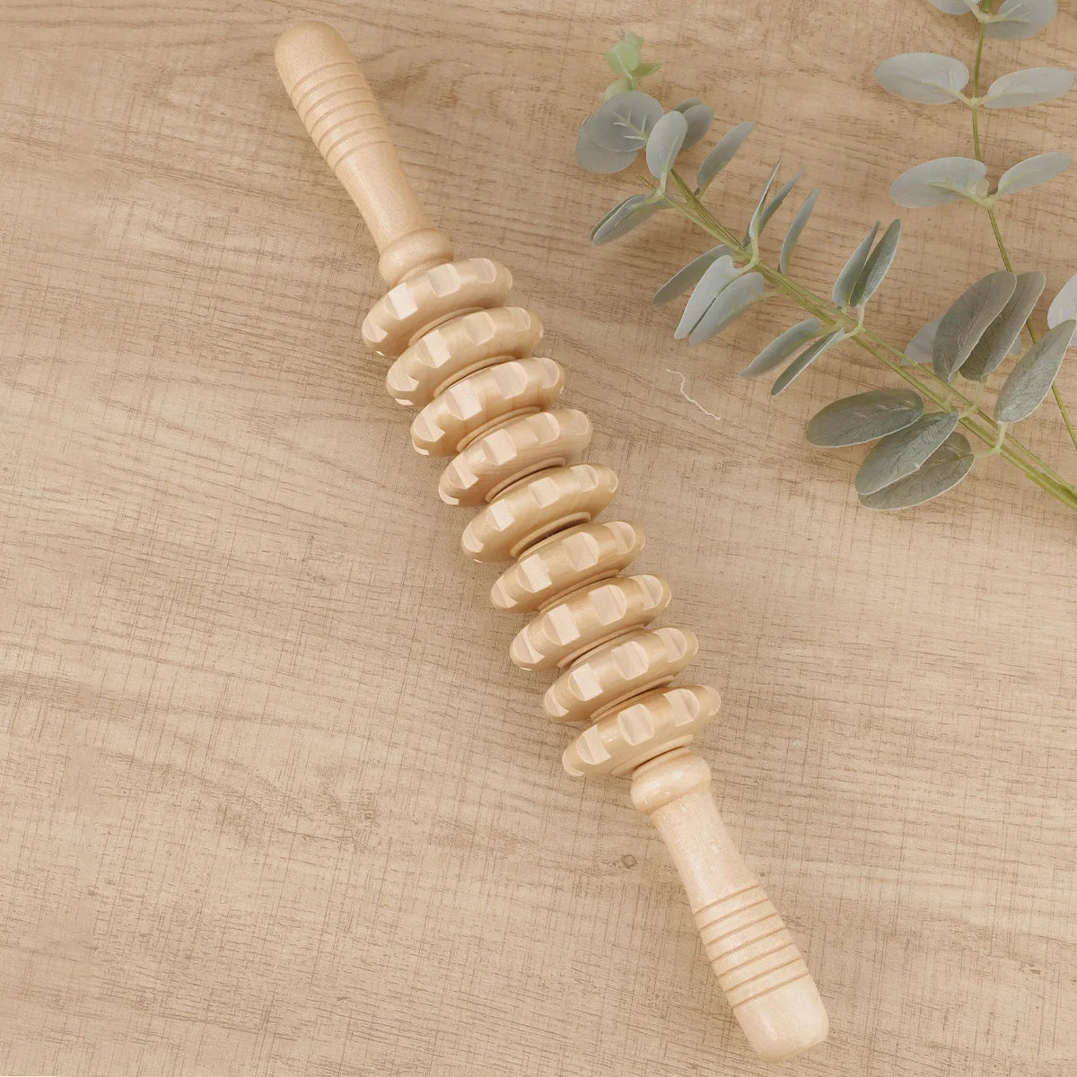 Wooden Massage Roller - Trigger Point Therapy Stick for Muscles & Fascia