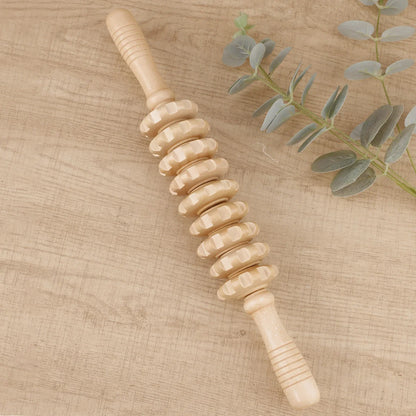 Wooden Massage Roller - Trigger Point Therapy Stick for Muscles & Fascia