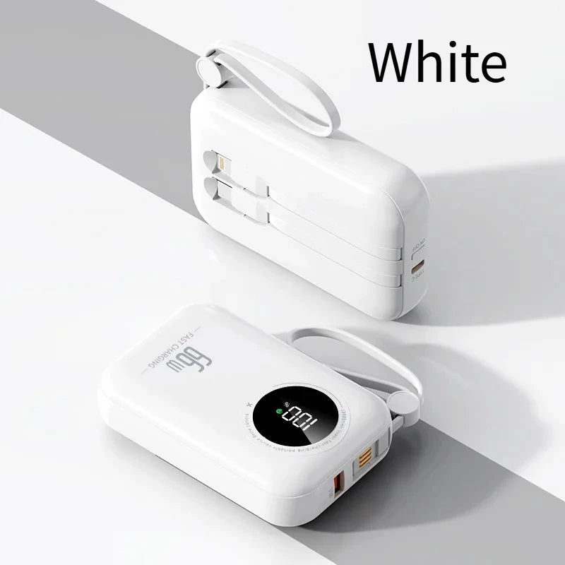Portable Power Bank 20000mAh Digital - Fast Charging Mobile Battery with Cable