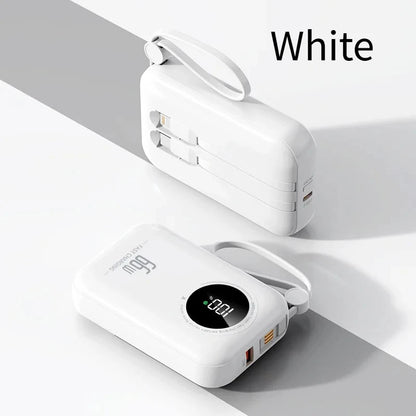 Portable Power Bank 20000mAh Digital - Fast Charging Mobile Battery with Cable