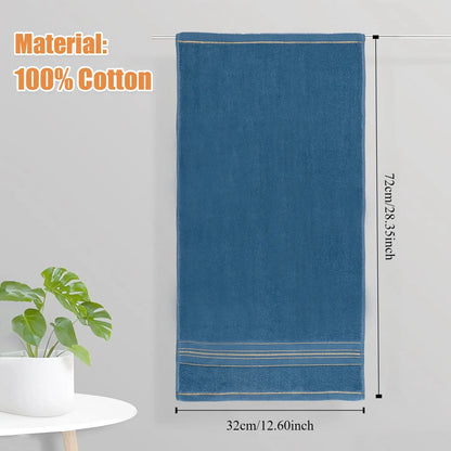 Pure Cotton Bath Towel - Soft Absorbent Quick-Dry Bathroom Towel