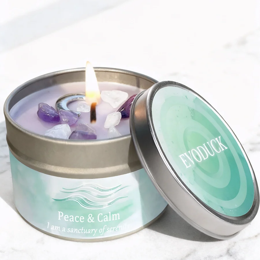 Peace Ritual Candle - Lavender Chamomile with Healing Crystals