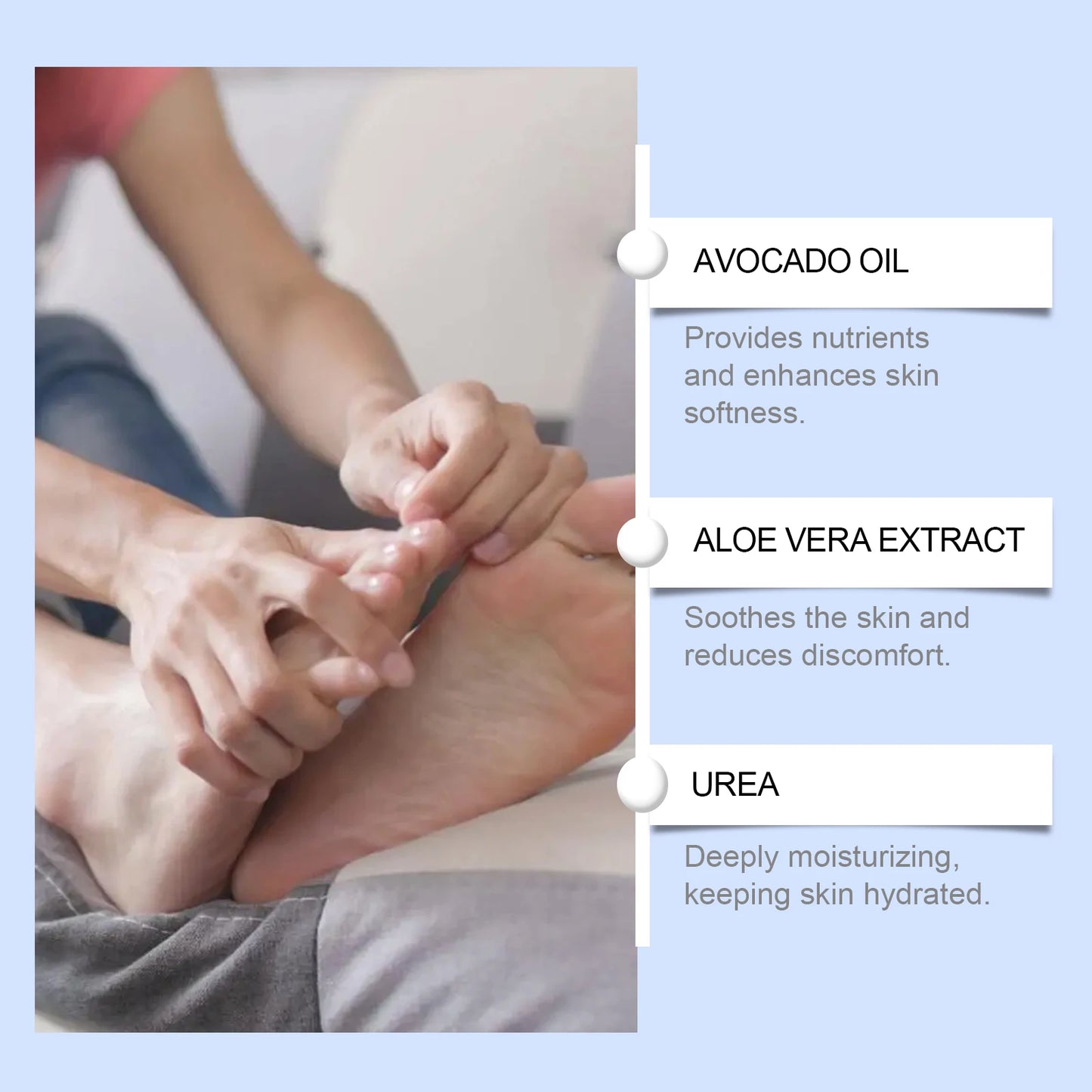 Foot Cream - Coconut & Avocado Oil Deep Moisturising for Dry Heels