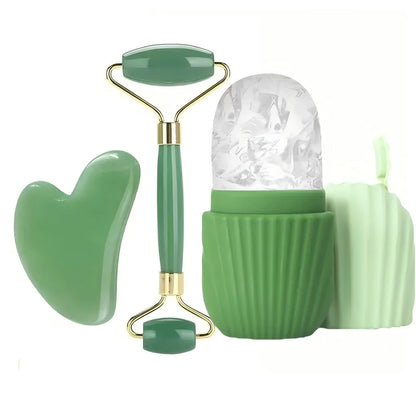Ice Face Roller & Gua Sha Set 1-3pcs - Facial Massage Contouring Tools