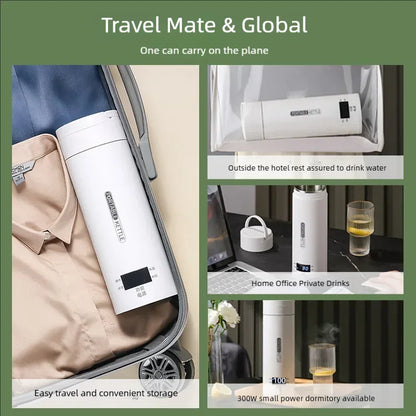 Electric Kettle 500ml Portable Travel - Tea Coffee Water Heater