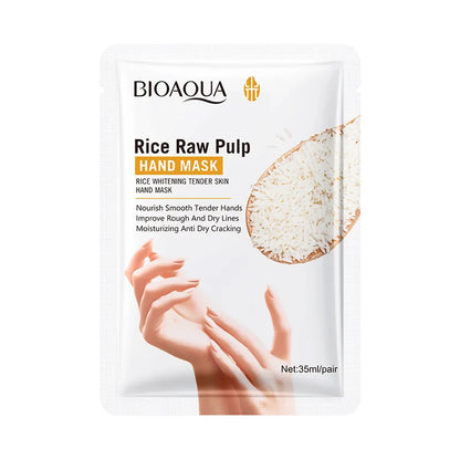 White Rice Hand Mask - Moisturising Anti-Aging Hand Gloves
