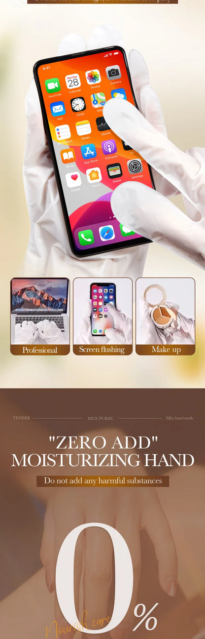 White Rice Hand Mask - Moisturising Anti-Aging Hand Gloves