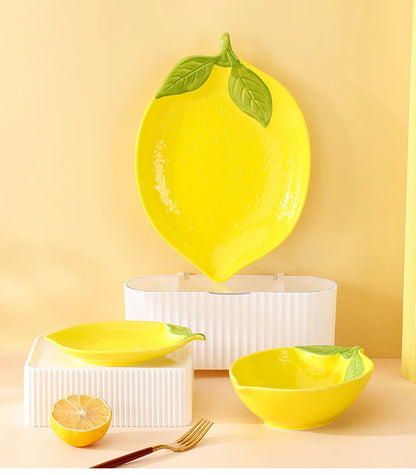 Creative Lemon Ceramic Dinnerware - Fruit Plates and Dessert Bowls Collection