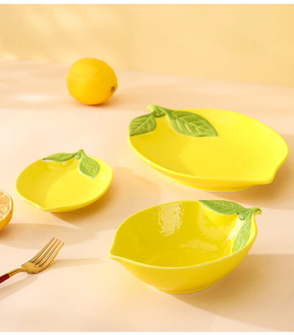 Creative Lemon Ceramic Dinnerware - Fruit Plates and Dessert Bowls Collection