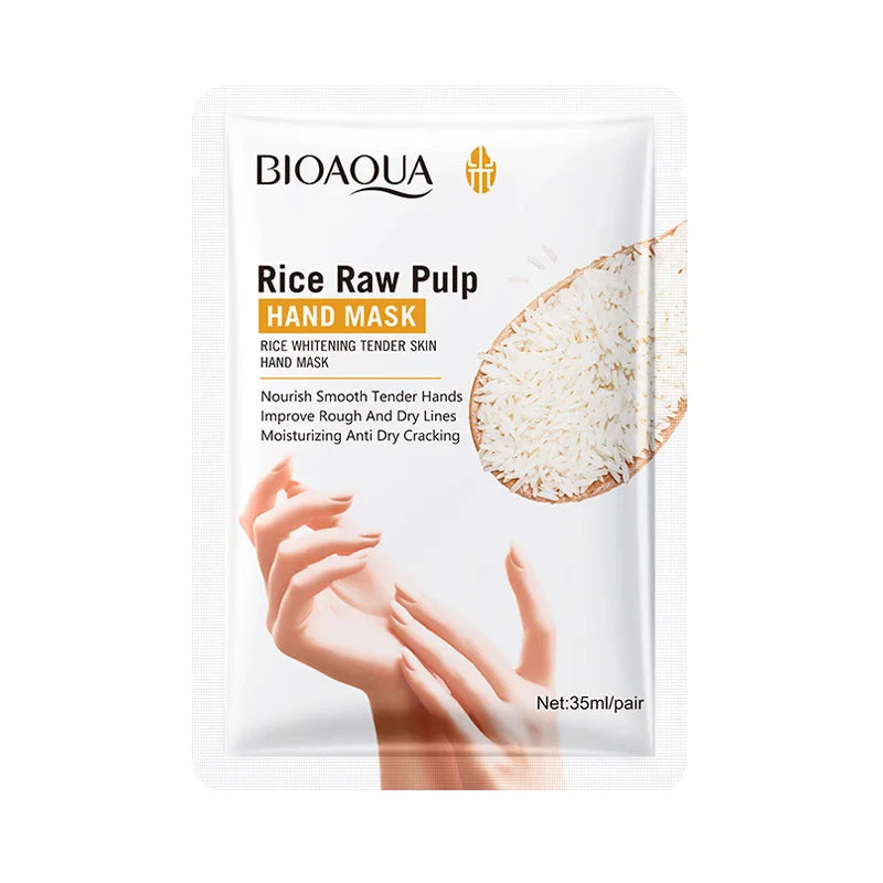 White Rice Hand Mask - Moisturising Anti-Aging Hand Gloves
