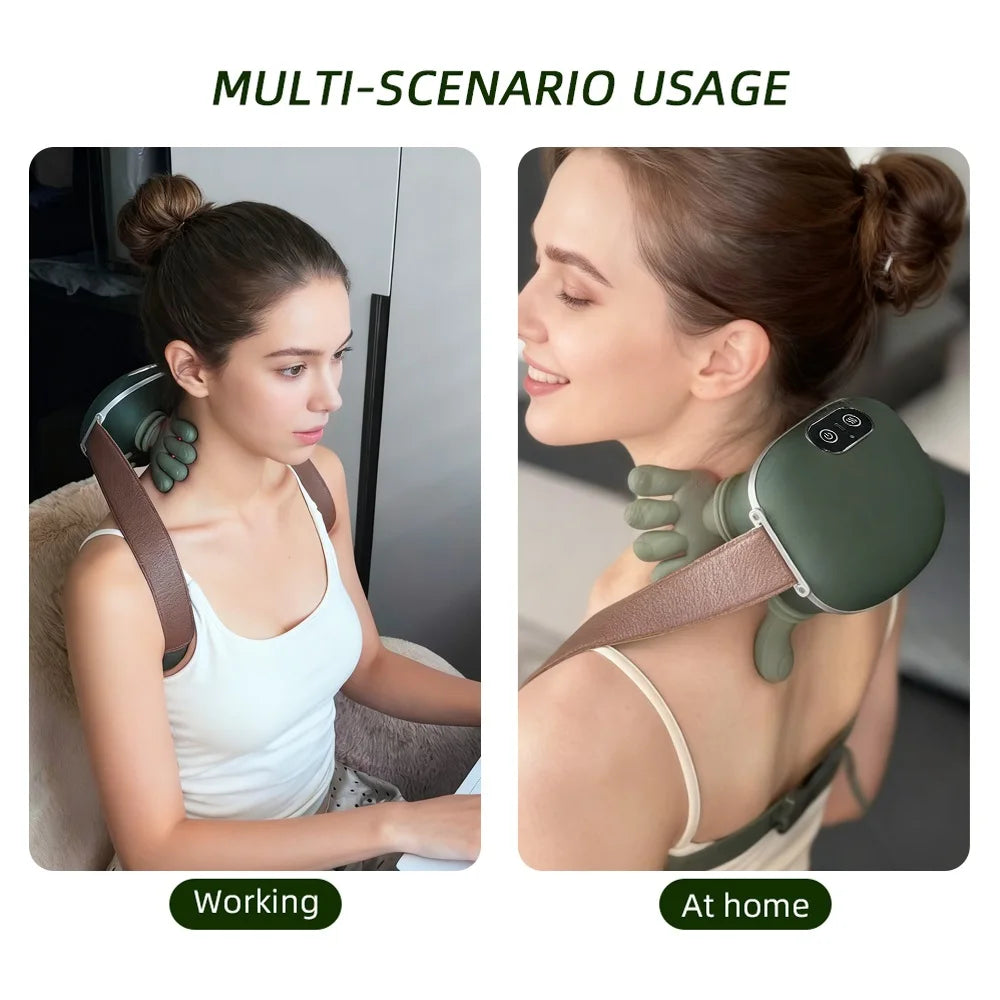 Wireless Neck Massager - Bionic Finger Shoulder Shawl with Motor