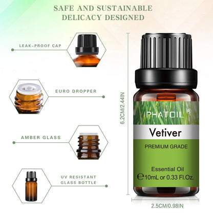Essential Oil 10ml - Natural Plant Aromatherapy for Diffusers