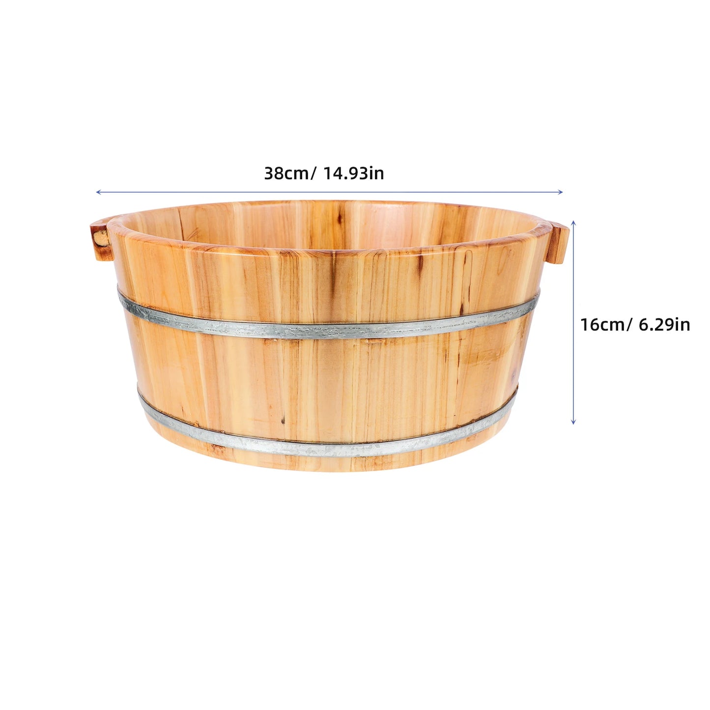Wooden Foot Bath Bucket - Portable Spa Soaking Basin