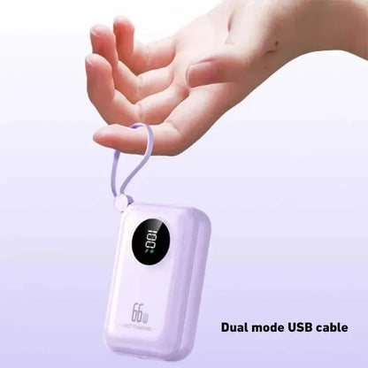 Portable Power Bank 20000mAh Digital - Fast Charging Mobile Battery with Cable