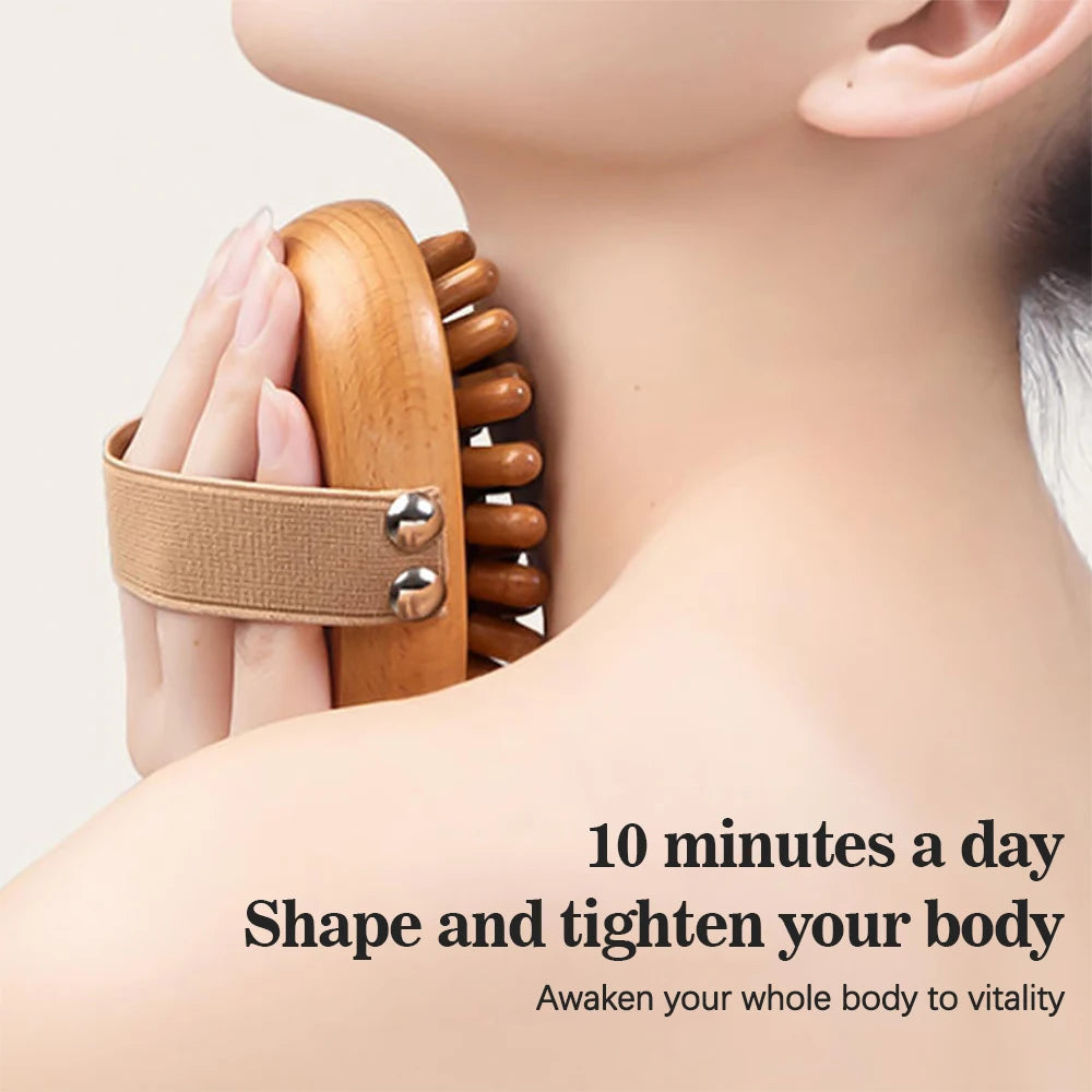 Wooden Massage Brush - Multi-Functional Scalp & Body Anti-Cellulite