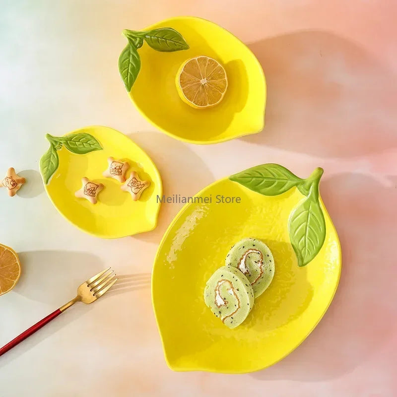 Creative Lemon Ceramic Dinnerware - Fruit Plates and Dessert Bowls Collection