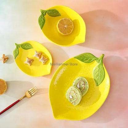 Creative Lemon Ceramic Dinnerware - Fruit Plates and Dessert Bowls Collection