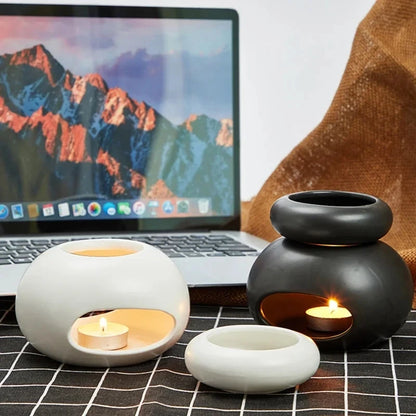 3-in-1 Candle Warmer - Essential Oil Burner Ceramic Aromatherapy Lamp