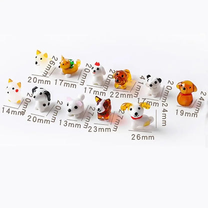 A touch of cuteness for your desk: miniature glass dog ornaments that delight with every handcrafted detail.