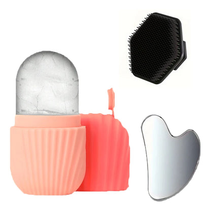 Ice Face Roller & Gua Sha Set 1-3pcs - Facial Massage Contouring Tools