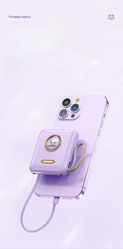 Fun Cartoon Power Bank 20000mAh - Mobile Charger with Cable Included