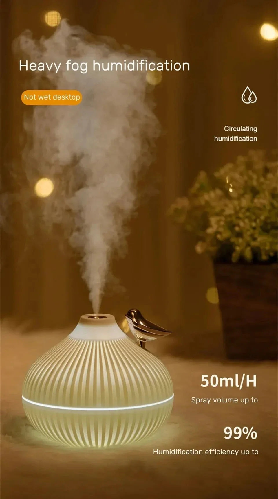 Portable USB Humidifier - Creative Onion Shape Aroma Diffuser