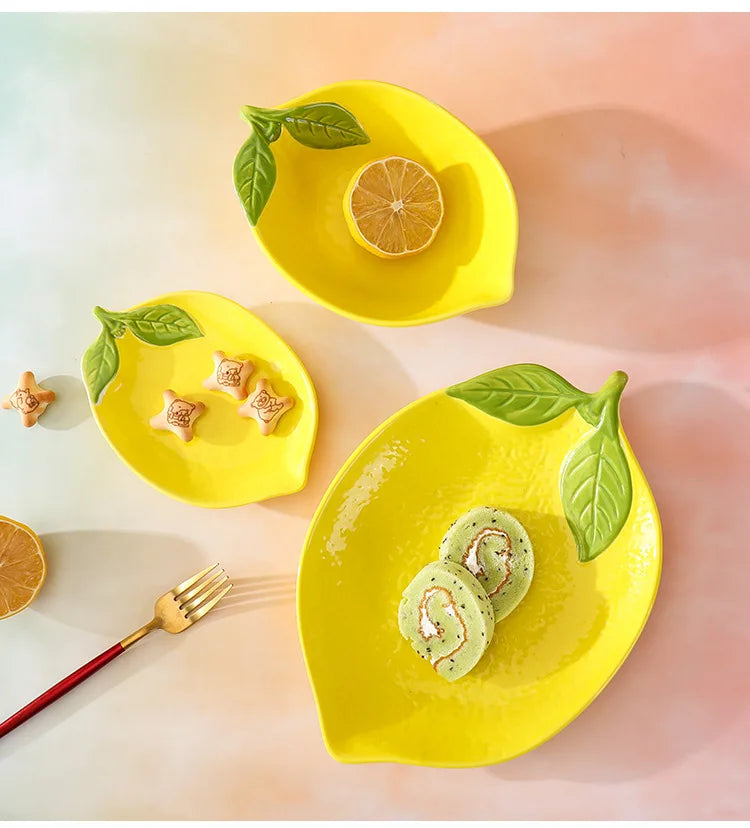 Creative Lemon Ceramic Dinnerware - Fruit Plates and Dessert Bowls Collection