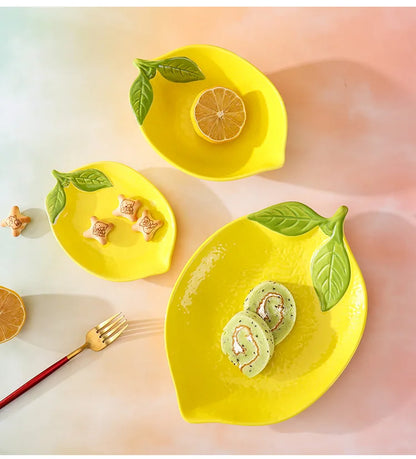 Creative Lemon Ceramic Dinnerware - Fruit Plates and Dessert Bowls Collection