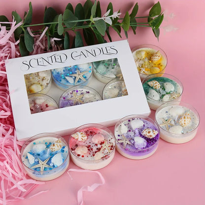 Seashell Candle Set - Scented with Pearls & Glitter Party Favours