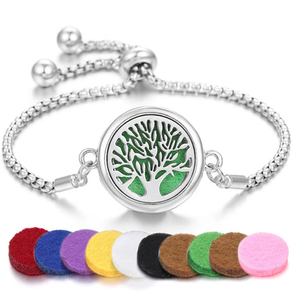 Tree of Life Aromatherapy Bracelet - Essential Oil Diffuser Locket