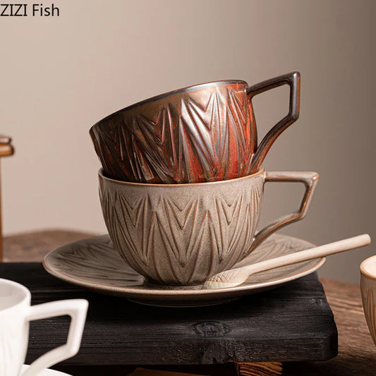 Looking for a thoughtful gift? This beautifully crafted vintage mug and plate set is ideal for coffee lovers at home or in the office.