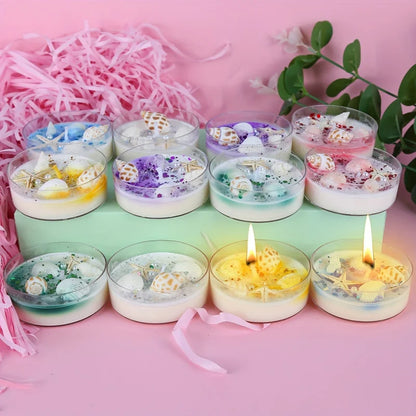 Seashell Candle Set - Scented with Pearls & Glitter Party Favours
