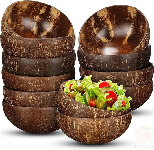Handcrafted Coconut Shell Bowls - Reusable Natural Serving Dishes"