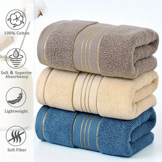 Pure Cotton Bath Towel - Soft Absorbent Quick-Dry Bathroom Towel
