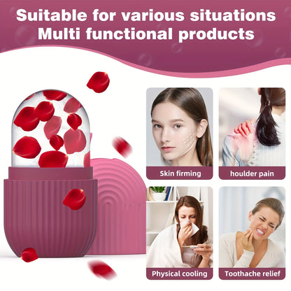 Ice Roller for Face & Eyes - Reusable Silicone Facial Massage Tool