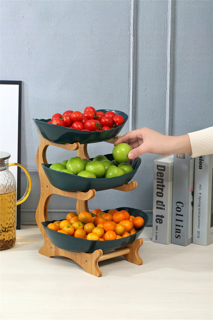 "Multi-Layer Fruit Stand - Modern 3 Tier Snack Dish for Living Room"
