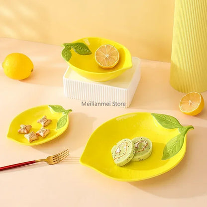 Creative Lemon Ceramic Dinnerware - Fruit Plates and Dessert Bowls Collection