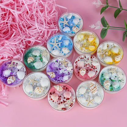 Seashell Candle Set - Scented with Pearls & Glitter Party Favours