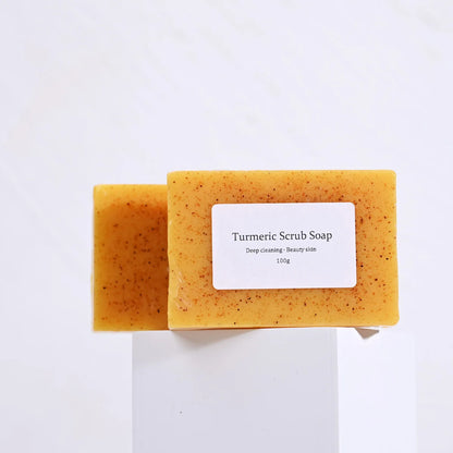 Turmeric Kojic Acid Soap - Natural Brightening Scrub for Face & Body