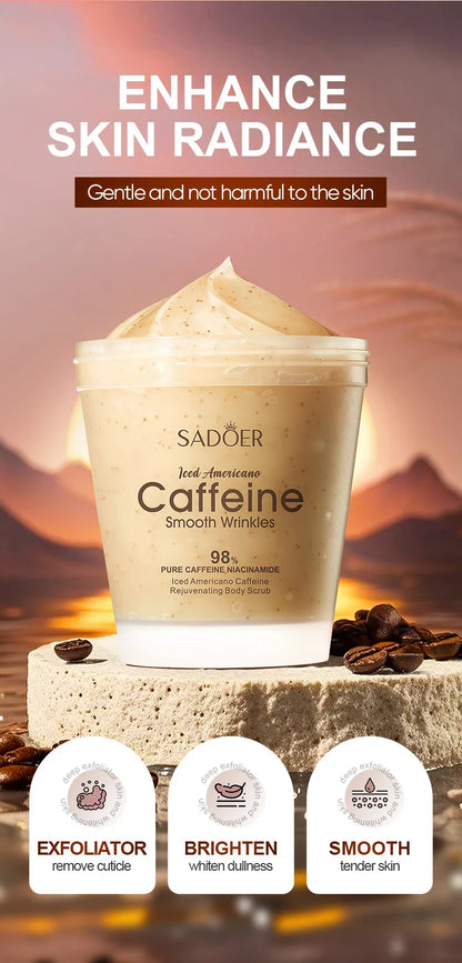 Iced Coffee Body Scrub - Caffeine-Infused Exfoliating Deep Cleanser