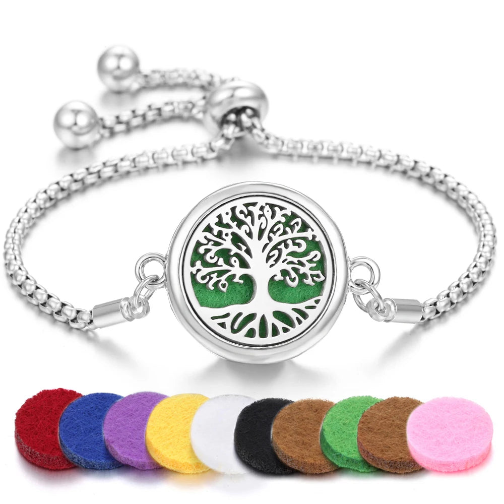 Tree of Life Aromatherapy Bracelet - Essential Oil Diffuser Locket