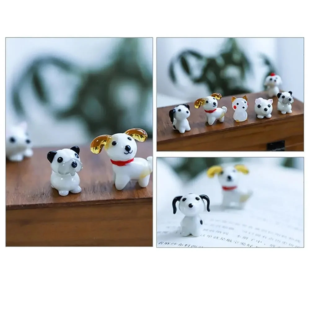 A touch of cuteness for your desk: miniature glass dog ornaments that delight with every handcrafted detail.