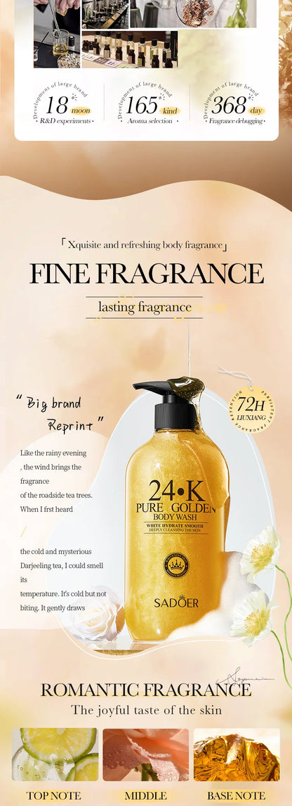 Luxury Body Wash 500ml - 24K Gold Moisturising Bath Foam