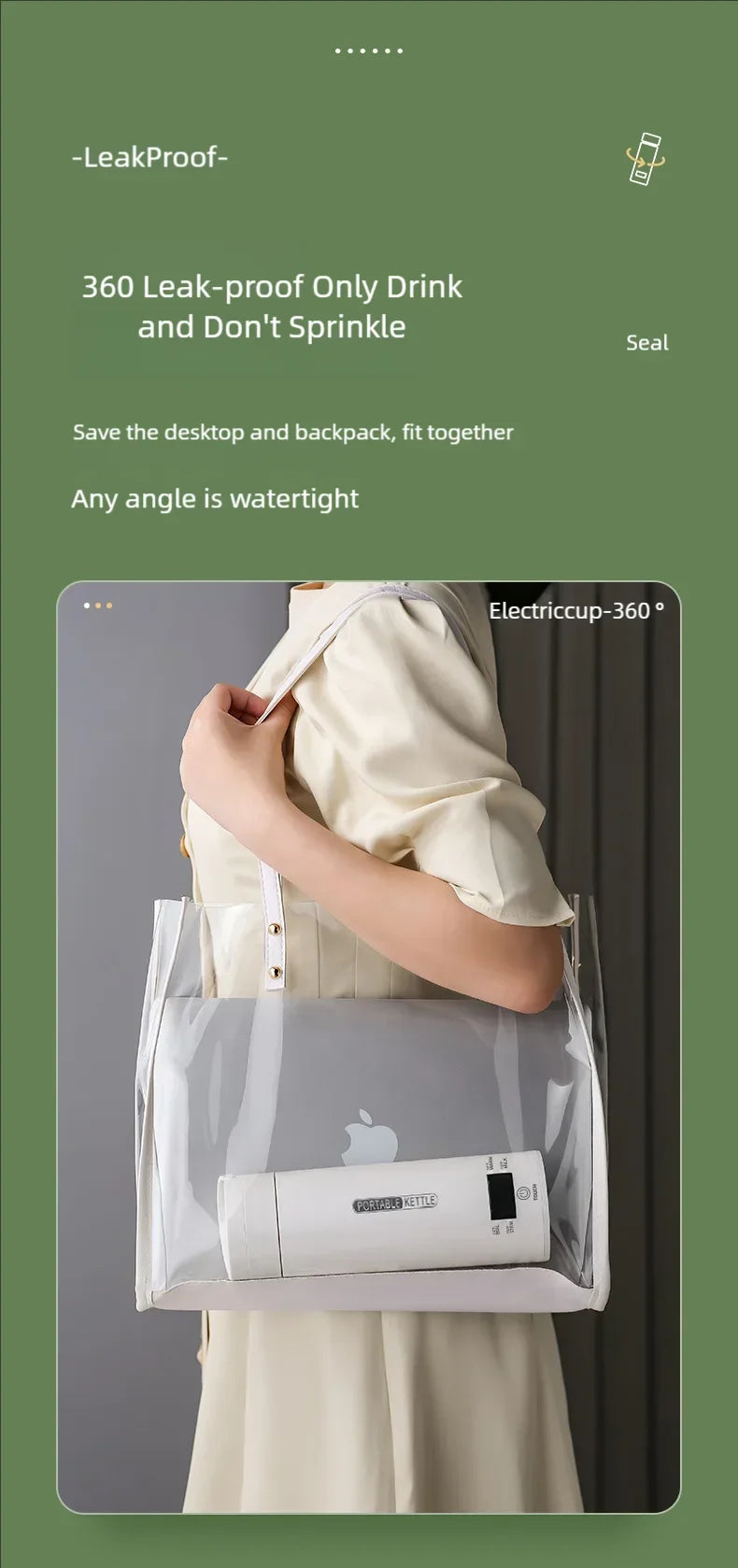 Electric Kettle 500ml Portable Travel - Tea Coffee Water Heater