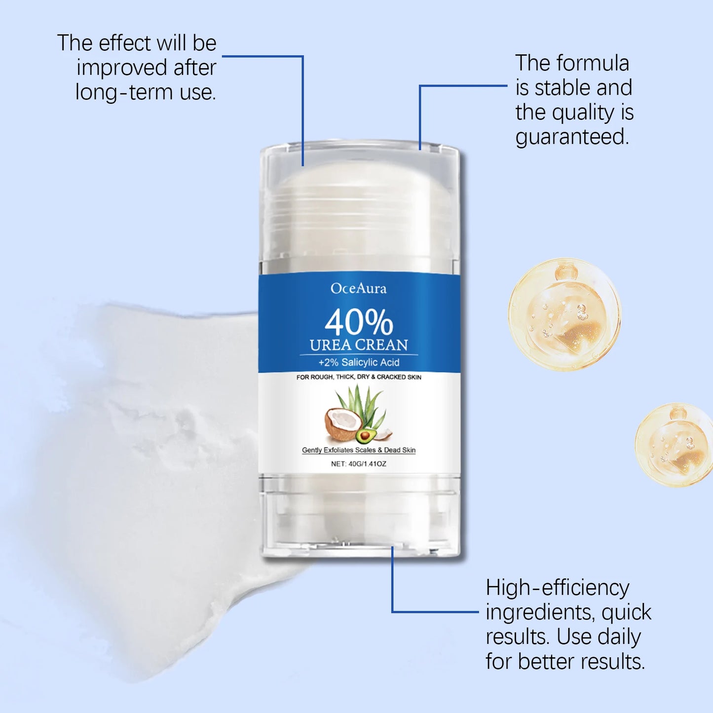 Foot Cream - Coconut & Avocado Oil Deep Moisturising for Dry Heels